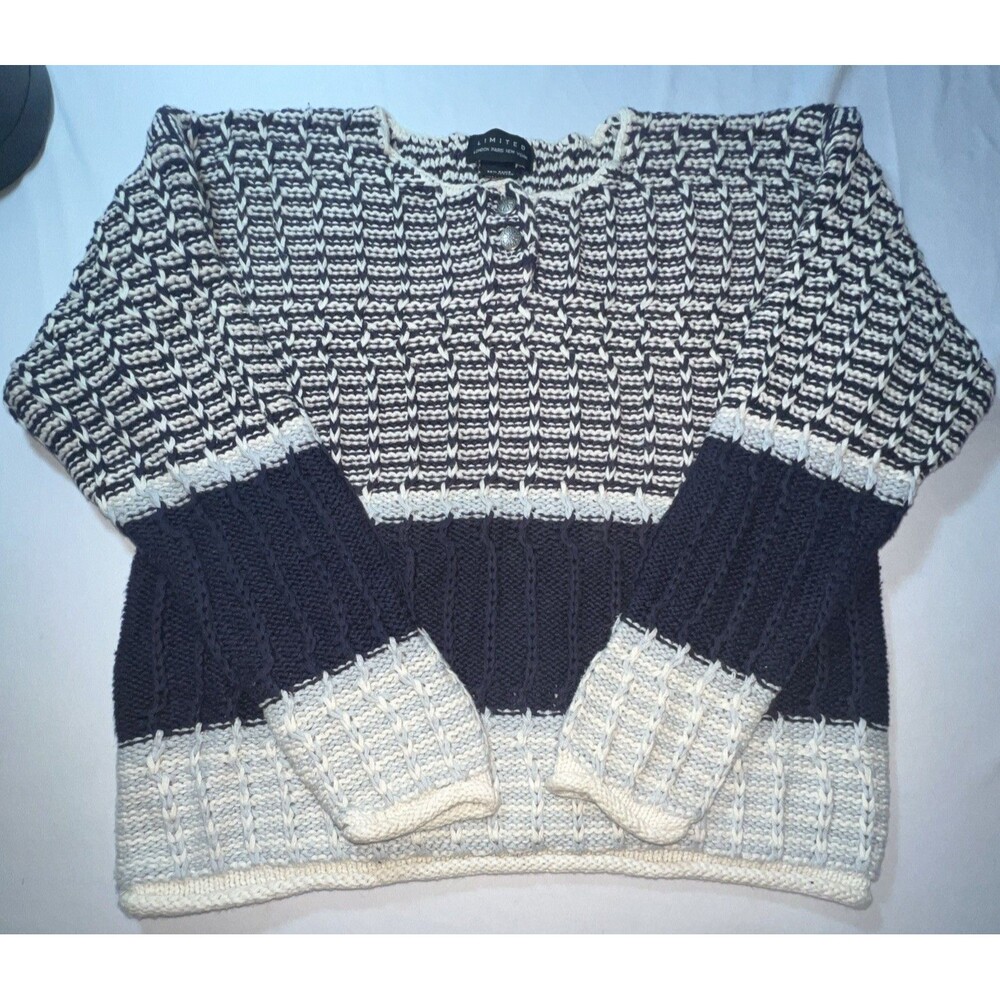 The Limited Navy And Cream Sweater Size Small Comfy & Warm